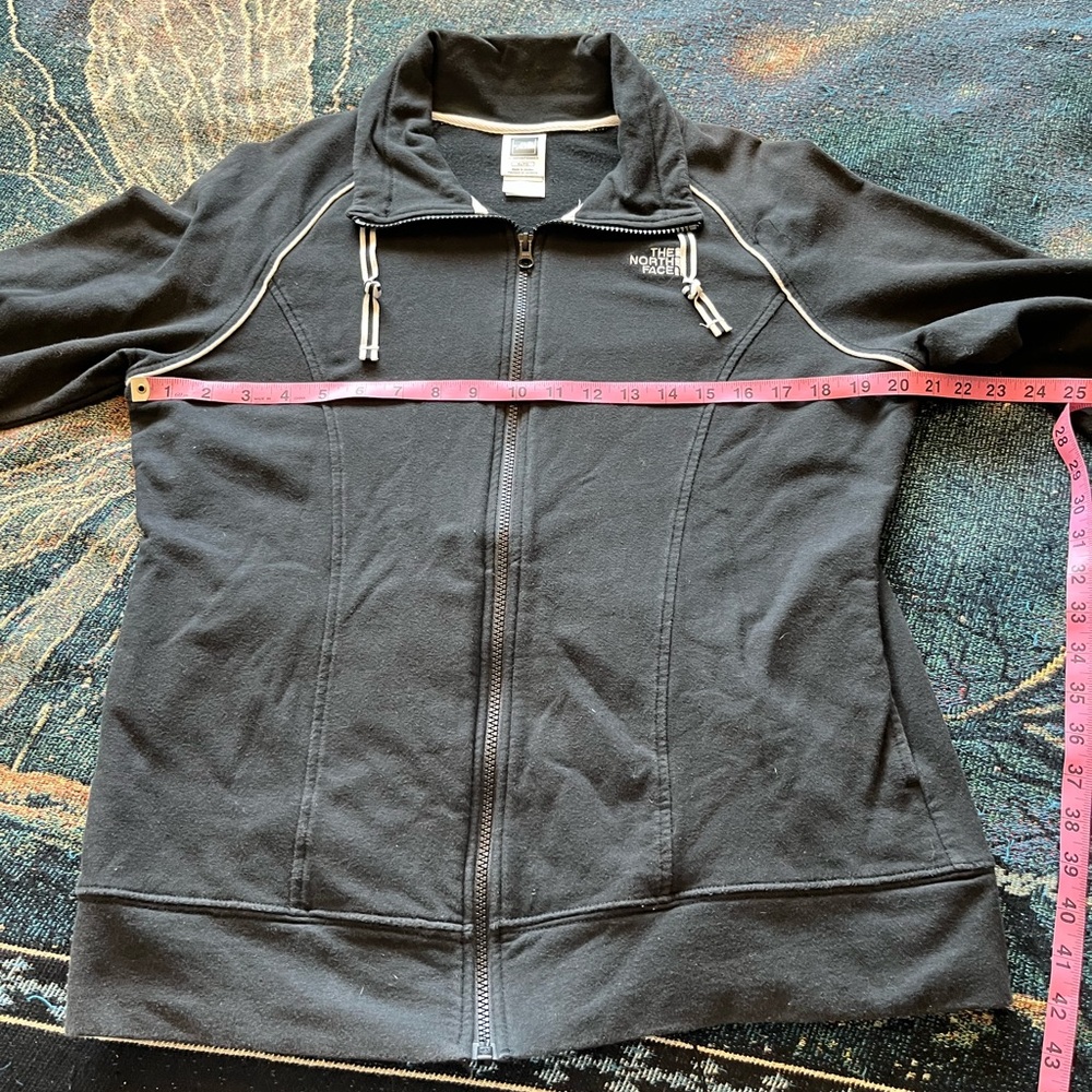 The North Face Women’s XL Fleece Softshell Full-Zip Pullover Jacket Black White - Picture 13 of 14